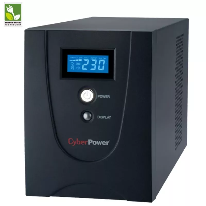 CyberPower Value2200EILCD linijiškai interaktyvus nepertraukiamo maitinimo šaltinis, 2200 VA (2,2 kVA), 1320 W, 6x IEC C13, AVR, LCD, USB, vertikalus, 230 V