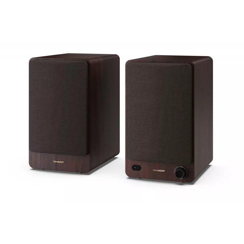 Sharp CP-SS30BR knygų lentynos garsiakalbiai 2 krypčių rudi, laidiniai ir belaidžiai, 60 W