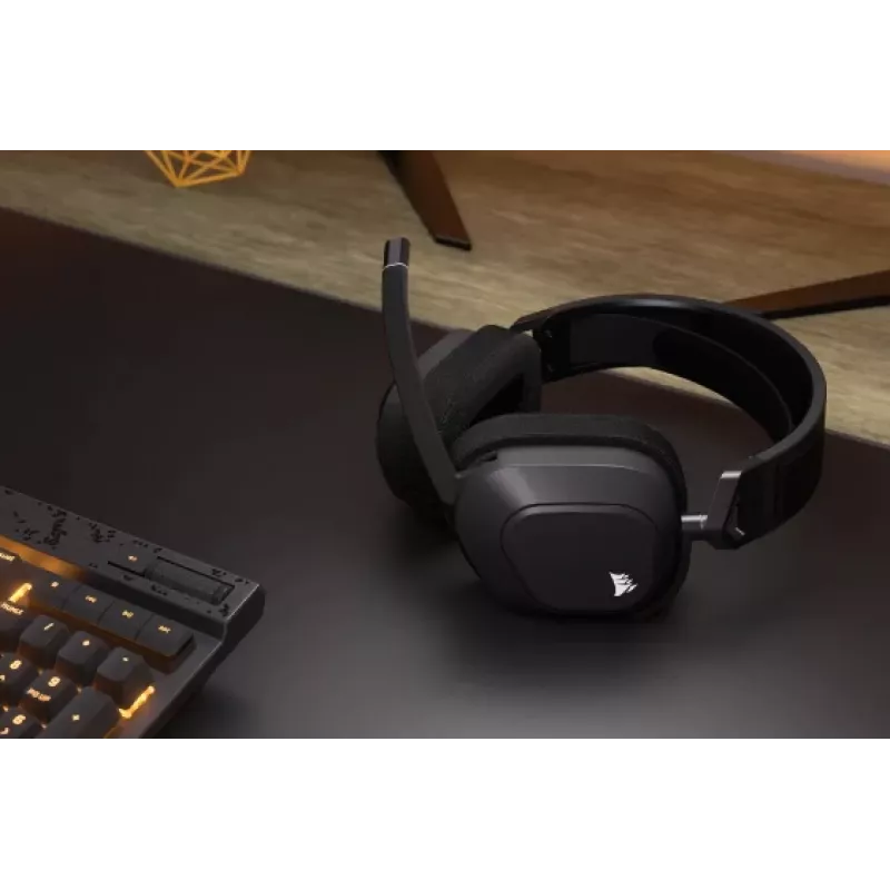 CORSAIR žaidimų ausinės HS80 Max – belaidės – plieno pilka