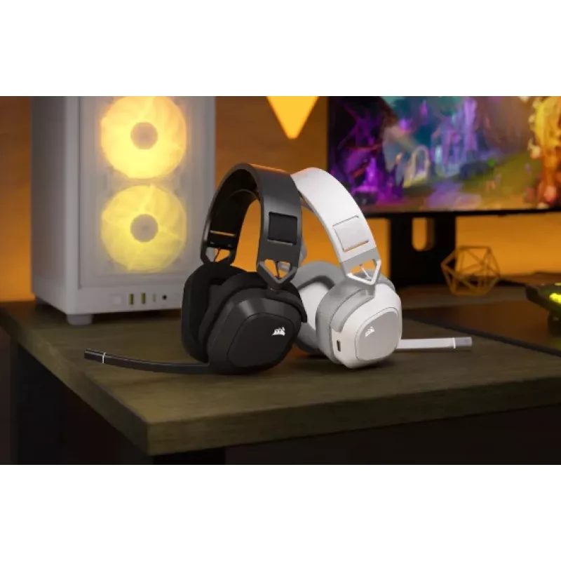 CORSAIR žaidimų ausinės HS80 Max – belaidės – baltos