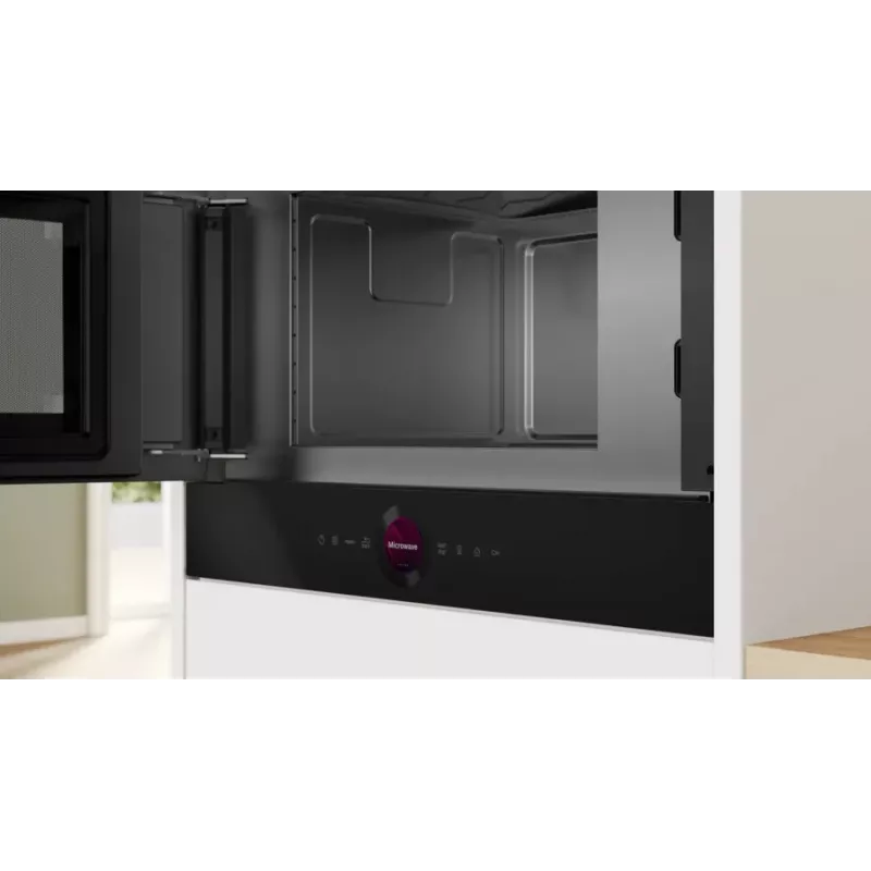 Įmontuojama mikrobangų krosnelė Bosch Serie 8 BFL7221B1 — 900 W, 21 L, jutiklinis valdymas, juoda