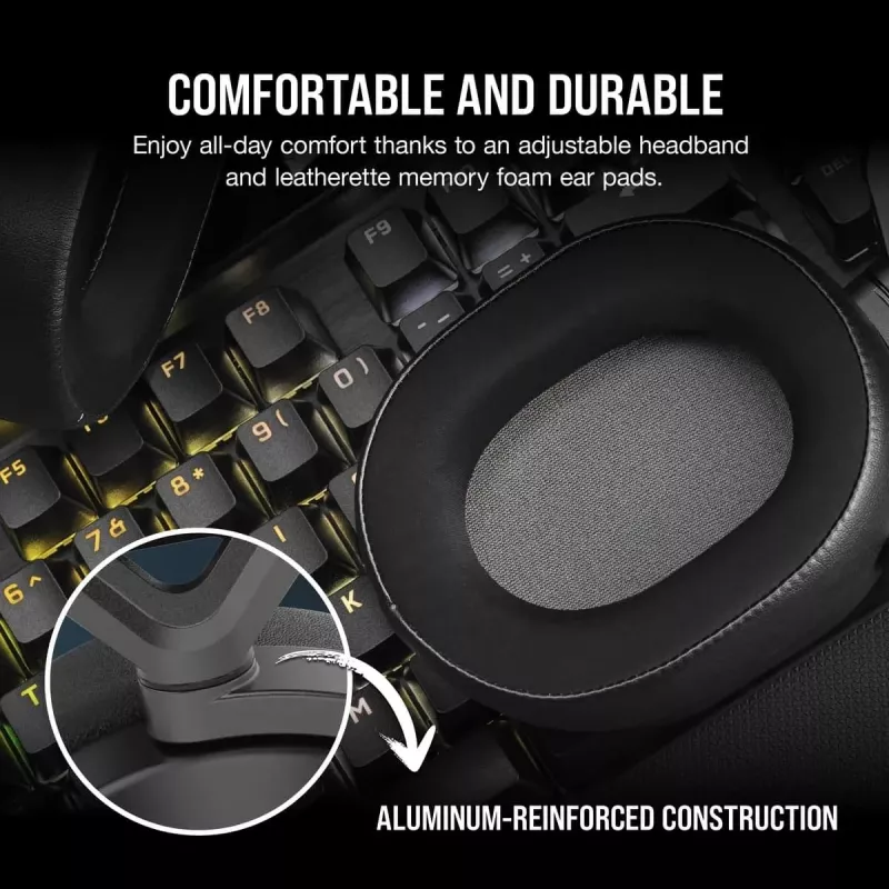 CORSAIR Gaming ausinės HS65 Wireless – anglies spalvos