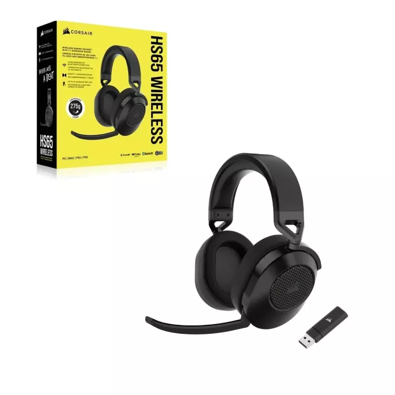 CORSAIR Gaming ausinės HS65 Wireless – anglies spalvos