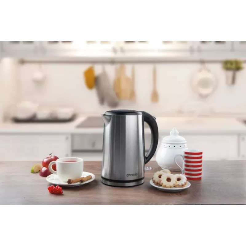 Gorenje K15DWS elektrinis virdulys 1,5 L 2200 W juodos spalvos, nerūdijantis plienas