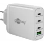 Goobay 65556 Vidinis USB-C greitasis įkroviklis nešiojamam kompiuteriui ir išmaniajam telefonui, 100 W, 3×USB-C, baltas