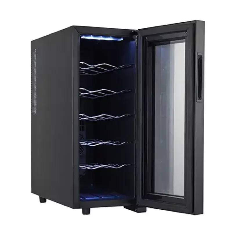 Termoelektrinis vyno šaldytuvas Adler AD 8083 — 12 butelių, laisvai pastatomas, juodas, 33 L, 12–18 °C