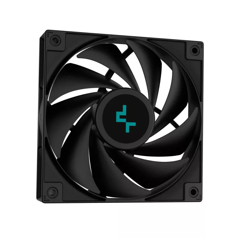 Vandens aušintuvas DeepCool LS720S Zero Dark — 3×120 mm ventiliatoriai, 360 mm radiatorius, 41 cm vamzdeliai, 6 W siurblys, LGA1151/AM4/AM5 palaikymas, juodas