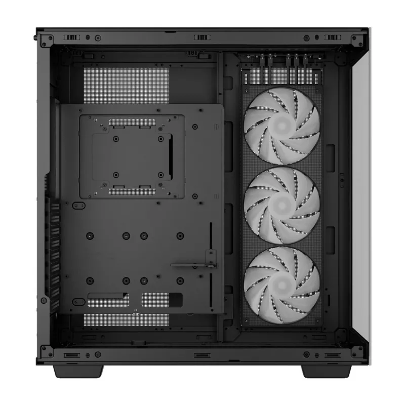 DeepCool CH780 Full Tower korpusas žaidimų kompiuteriui, E-ATX, grūdinto stiklo šoninis langelis, be maitinimo šaltinio, juodas