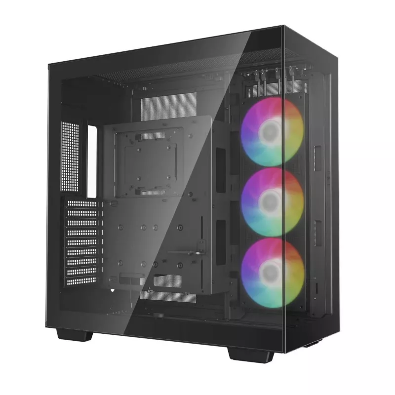 DeepCool CH780 Full Tower korpusas žaidimų kompiuteriui, E-ATX, grūdinto stiklo šoninis langelis, be maitinimo šaltinio, juodas