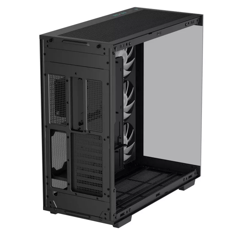 DeepCool CH780 Full Tower korpusas žaidimų kompiuteriui, E-ATX, grūdinto stiklo šoninis langelis, be maitinimo šaltinio, juodas