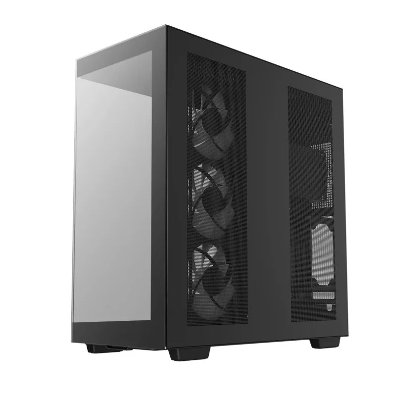 DeepCool CH780 Full Tower korpusas žaidimų kompiuteriui, E-ATX, grūdinto stiklo šoninis langelis, be maitinimo šaltinio, juodas