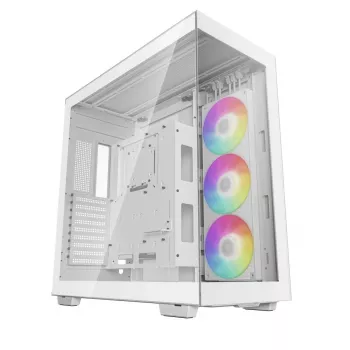 DeepCool CH780 WH Full Tower korpusas žaidimų kompiuteriui, E-ATX, grūdinto stiklo šoninis langelis, be maitinimo šaltinio, baltas