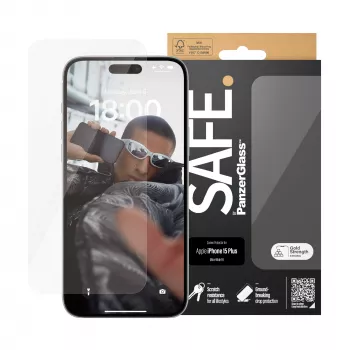 PanzerGlass SAFE. by ® Apsauginis stiklas iPhone 15 Plus | Ultra-Wide Fit