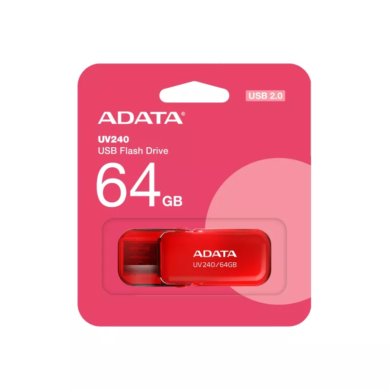 ADATA UV240 USB atmintinė 64 GB USB Type-A 2.0 Raudona