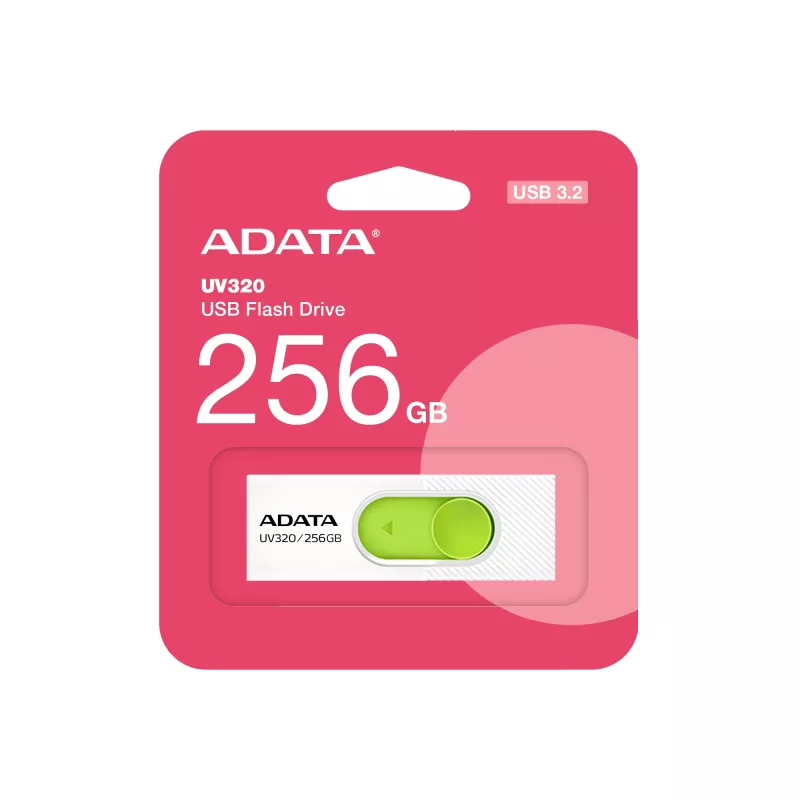 ADATA UV320 USB atmintukas 256 GB USB Type-A 3.2 Gen 1 (3.1 Gen 1) Žalia, Balta