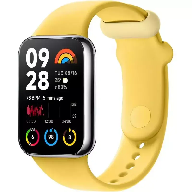 Pakeičiamas TPU dirželis Xiaomi Smart Band 8 Pro – citrinų geltona