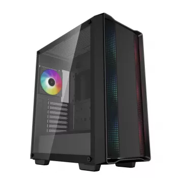 PC korpusas DeepCool CC560 ARGB V2 Midi Tower Juodas — ATX/Micro‑ATX/Mini‑ITX, grūdintas stiklas, aRGB, telpa iki 370 mm GPU