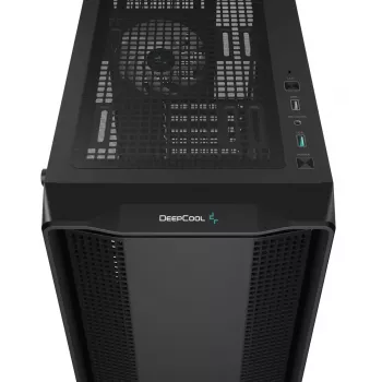 PC korpusas DeepCool CC560 ARGB V2 Midi Tower Juodas — ATX/Micro‑ATX/Mini‑ITX, grūdintas stiklas, aRGB, telpa iki 370 mm GPU