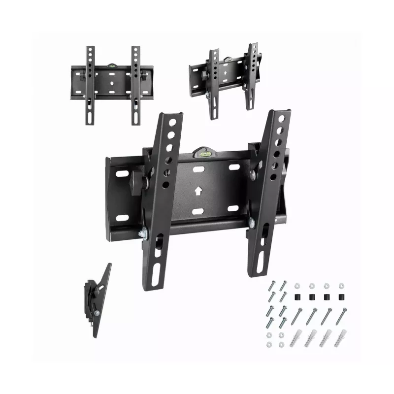 Gembird WM-42T-02 pasvirasis sieninis TV laikiklis 23–42" ekranams, pasvirimas -12°/+12°, VESA 75x75–200x200, maks. 30 kg, 5,3 cm nuo sienos, plieninis, juodos spalvos