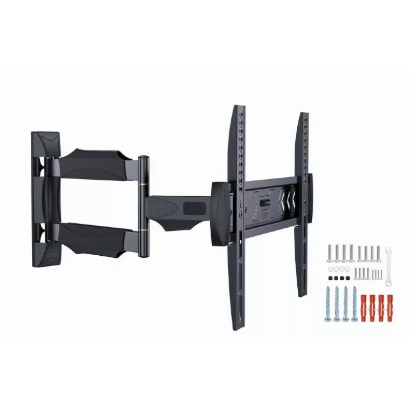 Gembird WM-55ST-02 judamas sieninis TV laikiklis 32–55" ekranams, VESA 100x100–400x400, pasvirimas nuo -5° iki 8°, sukimas ±90°, maks. 30 kg, plieninis, juodos spalvos