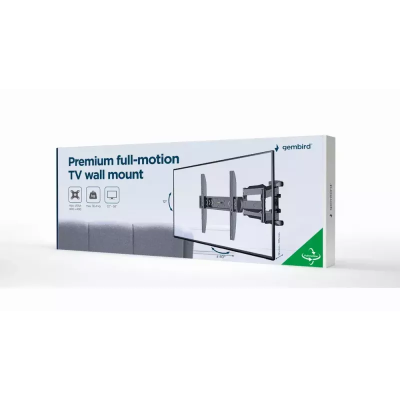 TV laikiklis Gembird WM-58ST-01 plieninis 58 colių 36,4 kg talpa