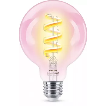 Philips Filament Clear 40 W G95 E27 išmanioji lemputė, Wi-Fi / Bluetooth, skaidri, LED