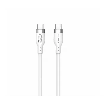 TARGUS Hyper 2m Silikoninis 240W USB-C įkrovimo laidas - Baltas