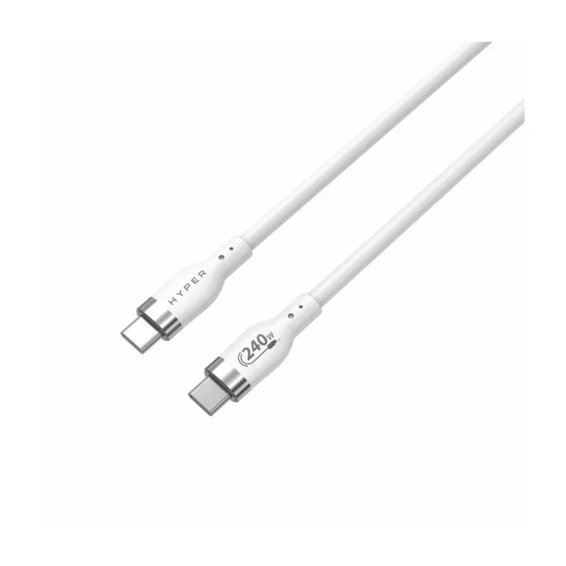 TARGUS Hyper 2m Silikoninis 240W USB-C įkrovimo laidas - Baltas