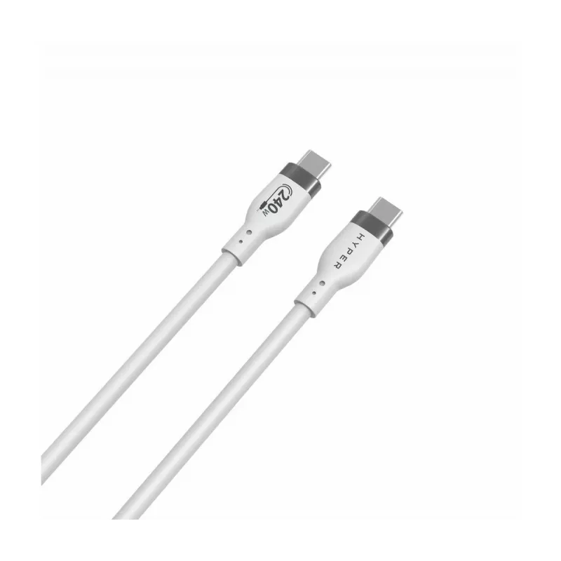 TARGUS Hyper 2m Silikoninis 240W USB-C įkrovimo laidas - Baltas