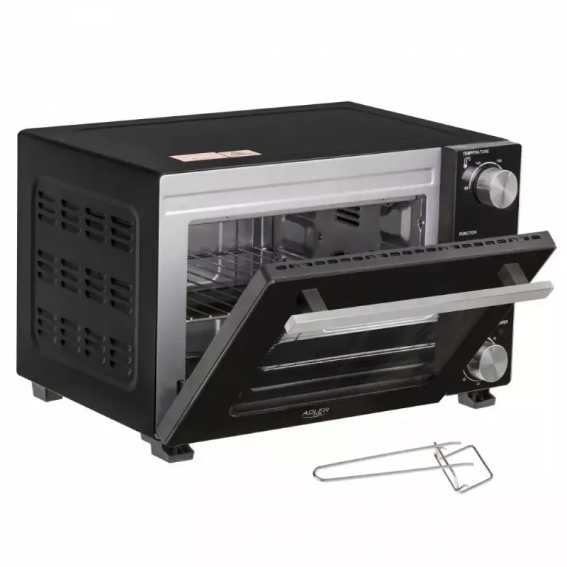 Elektrinė stalviršinė orkaitė Adler AD 6024 – kompaktiška, 22 l, 1300 W, juoda