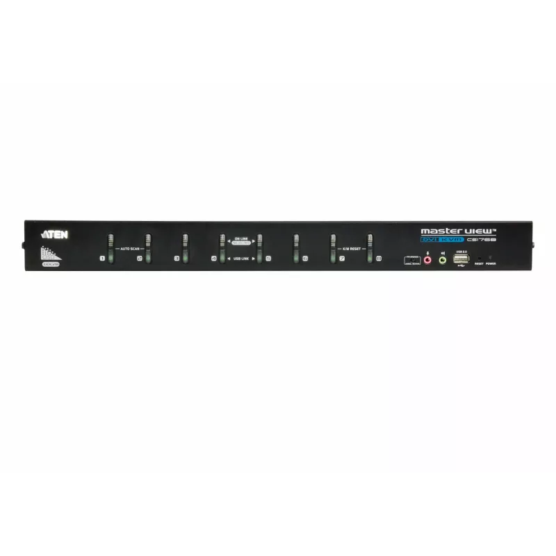ATEN 8 prievadų USB DVI KVM jungiklis su garsu, QXGA 2048 x 1536, 4,53 W, juodas