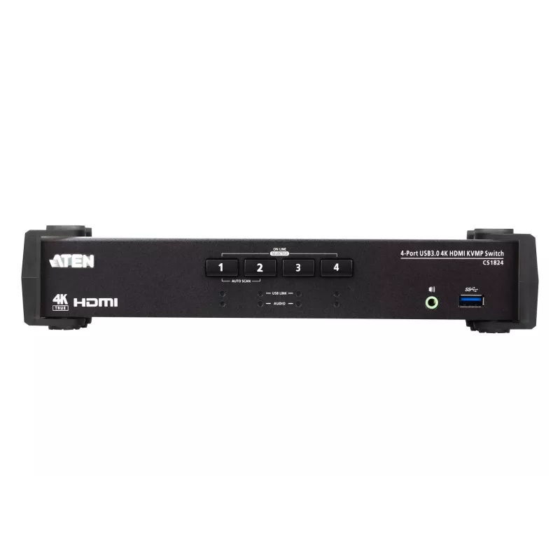 ATEN CS1824 4 prievadų USB 3.0 4K HDMI KVMP™ jungiklis su garso maišymo režimu