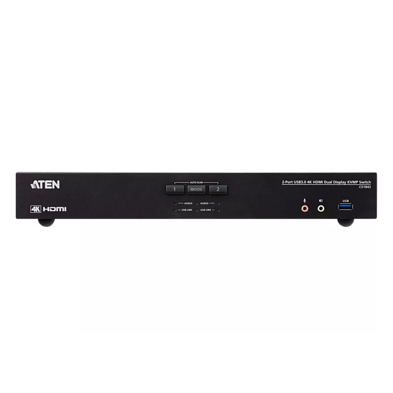 ATEN CS1842 2 prievadų USB 3.0 4K HDMI dviejų ekranų KVMP™ jungiklis