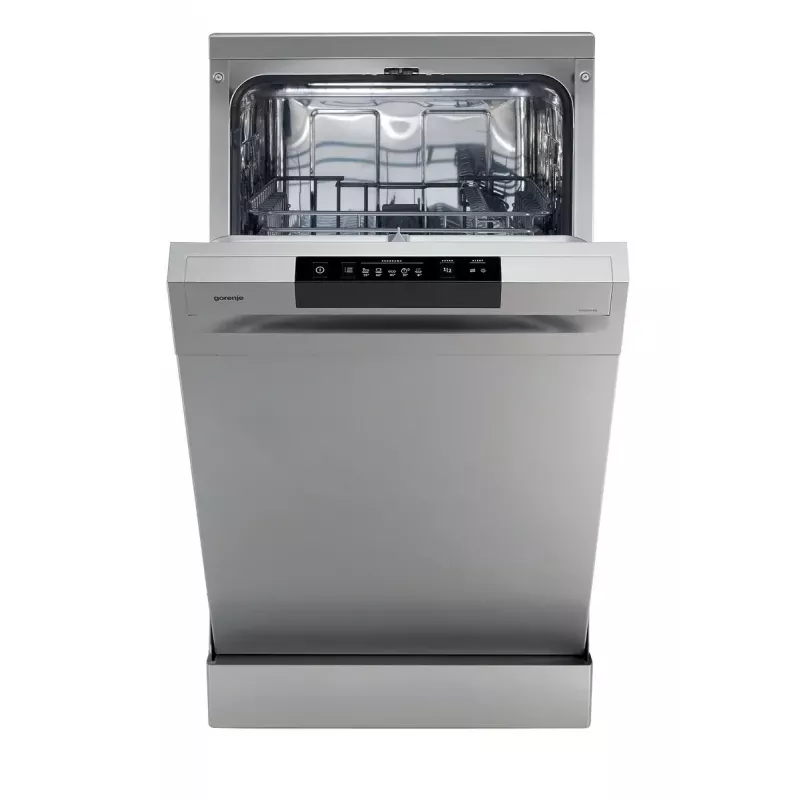 Laisvai pastatoma indaplovė Gorenje GS520E15S, siaura 45 cm, 9 komplektai, 47 dB, pilka
