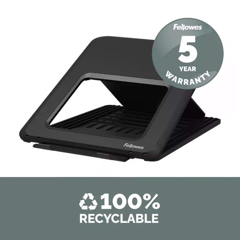 Fellowes Breyta reguliuojamas stovas nešiojamam kompiuteriui, 12 aukščio padėčių, iki 14 colių, 4 kg, juodas