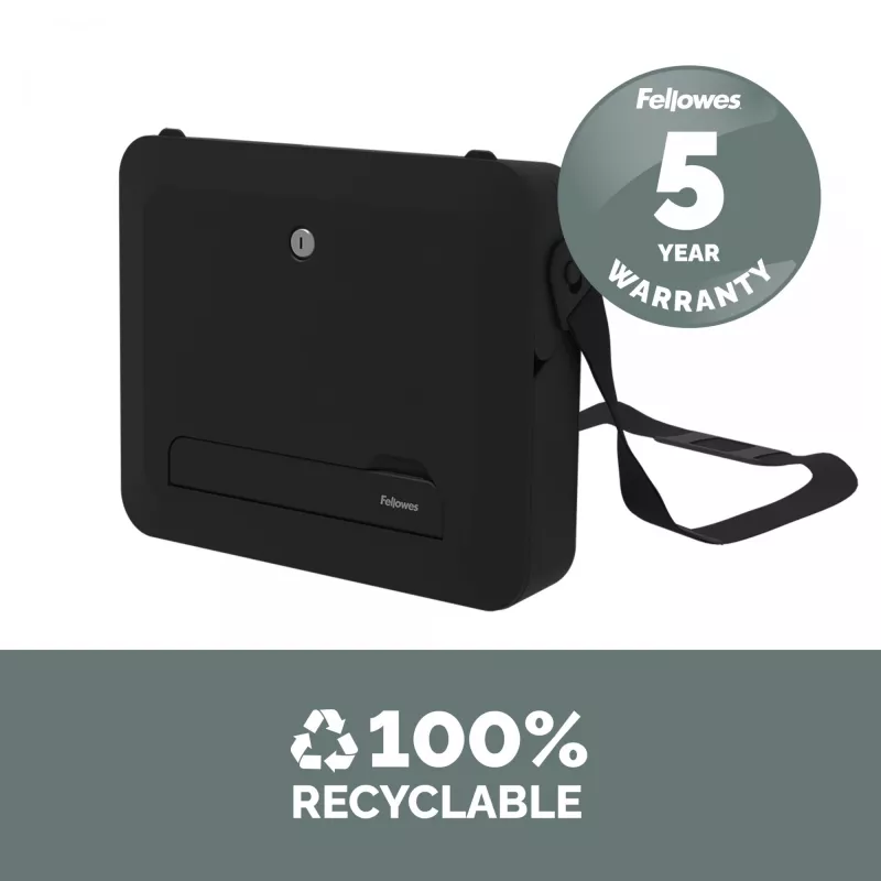 Fellowes Breyta užrakinamas dėklas nešiojamam kompiuteriui su įmontuotu stovu, iki 14 colių/4 kg, juodas