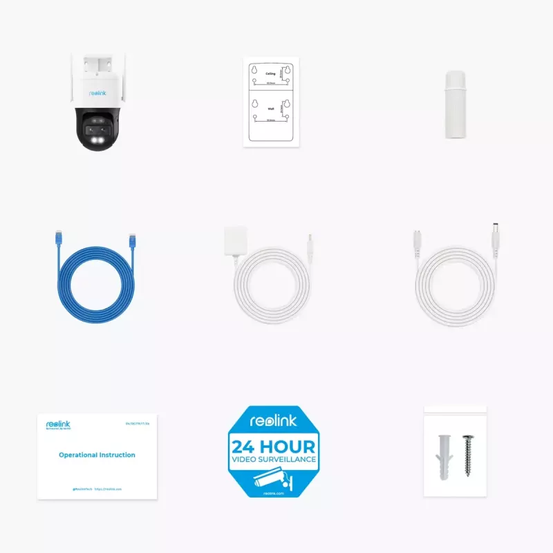 IP stebėjimo kamera Reolink TrackMix W760 4K, 8 MP, 3840×2160, Wi‑Fi ir Ethernet, PTZ (355° pasukimas, 90° pakreipimas), 30 m naktinis matymas, IP65