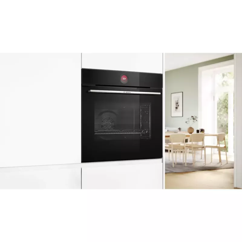 Įmontuojama orkaitė Bosch Serie 8 HBG7721B1 — elektrinė 71 l, pirolizinis valymas, jutiklinis valdymas, Wi‑Fi, halogeninė lempa, juoda