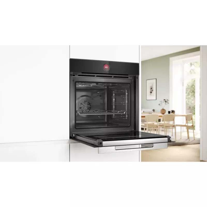 Įmontuojama orkaitė Bosch Serie 8 HBG7721B1 — elektrinė 71 l, pirolizinis valymas, jutiklinis valdymas, Wi‑Fi, halogeninė lempa, juoda