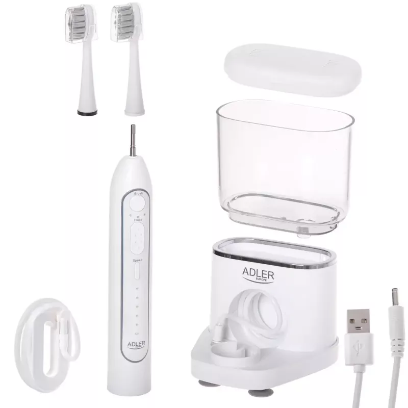 Dantų šepetėlis Adler 2-in-1 Water Flossing Sonic Brush AD 2180w