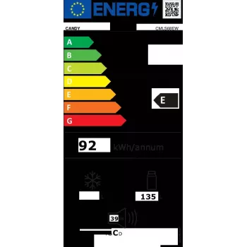 Įmontuojamas šaldytuvas CANDY CMLS68EW – 135 L, statinis aušinimas, sukamas valdymas, dešinės pusės vyriai, 39 dB, energijos klasė E