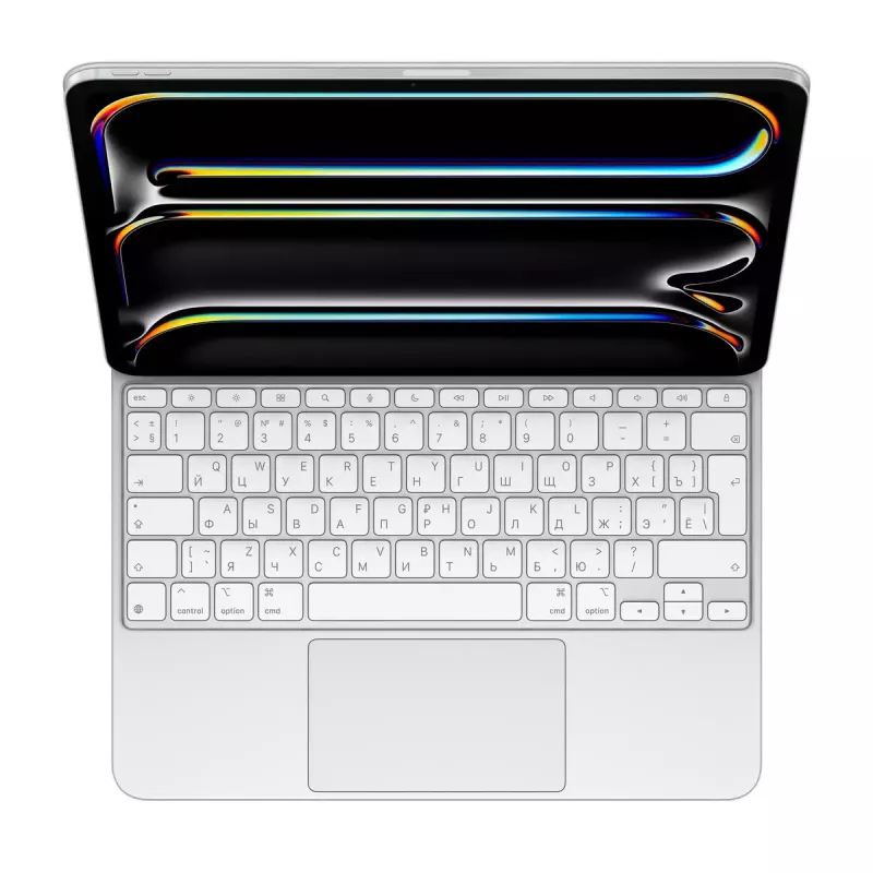 “Apple Magic Keyboard” iPad Pro 13 inch M4 belaidė klaviatūra su trackpad (rusiškas QWERTY išdėstymas)