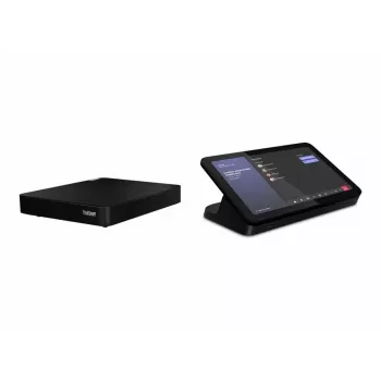 Konferencijų valdiklis Lenovo ThinkSmart 12QL0004MT, skirtas Zoom, kompaktiškas juodas įrenginys susitikimų valdymui