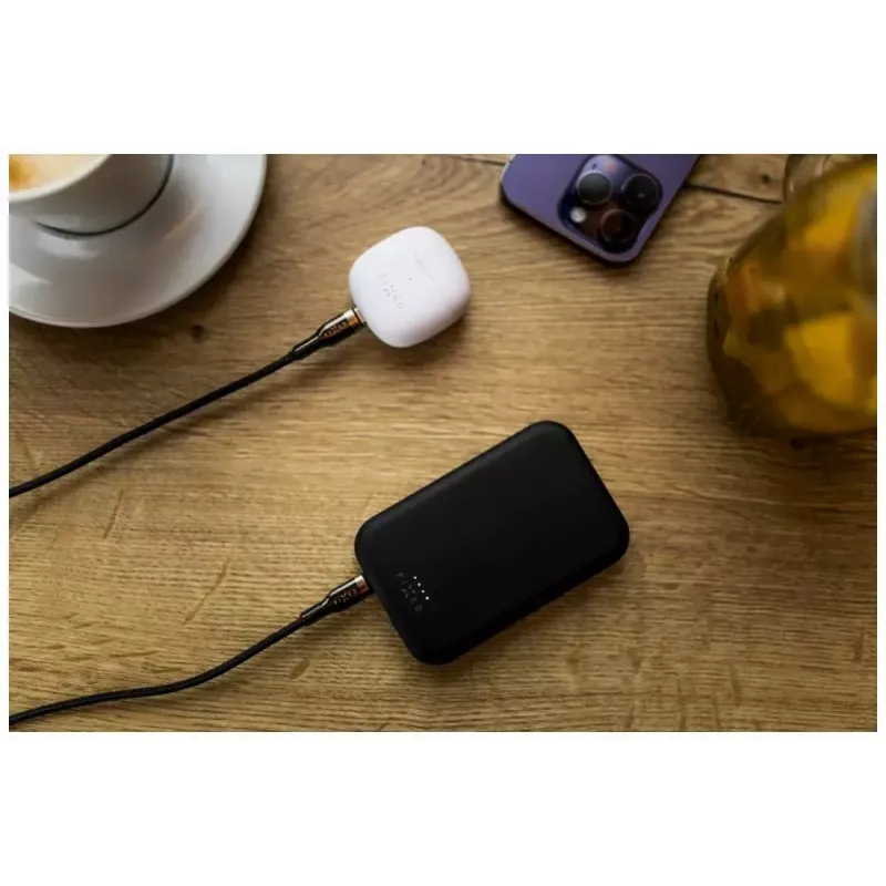 Nešiojama Power Bank FIXED MagZen 6000 mAh — juoda, USB išvestis išmaniesiems telefonams ir planšetėms