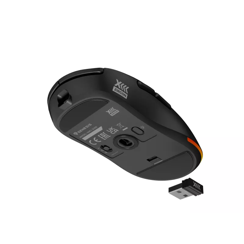 GENESIS Zircon XIII pelė žaidimams Ambidextrinė RF belaidė + USB Type-C optinė 26000 DPI