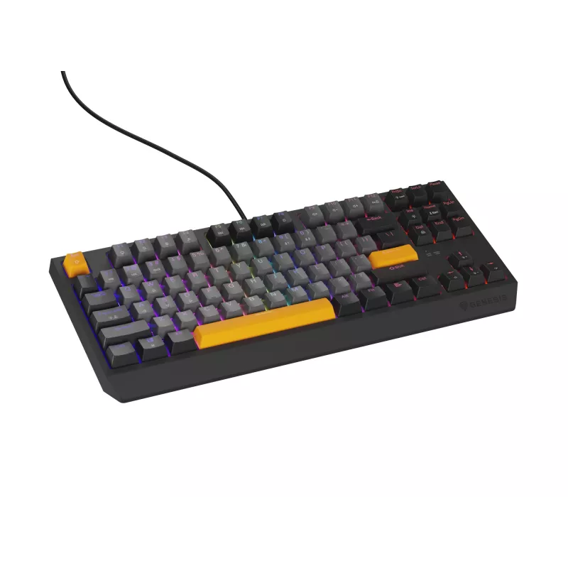 GENESIS Thor 230 TKL klaviatūra žaidimams USB + RF belaidis + Bluetooth QWERTY juoda, pilka, oranžinė
