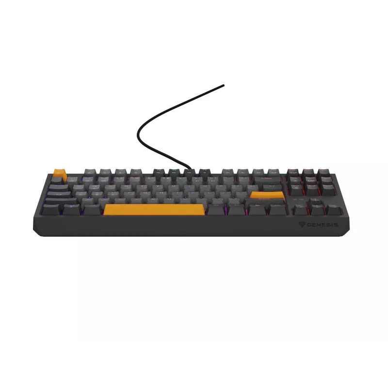 GENESIS Thor 230 TKL klaviatūra žaidimams USB + RF belaidis + Bluetooth QWERTY juoda, pilka, oranžinė