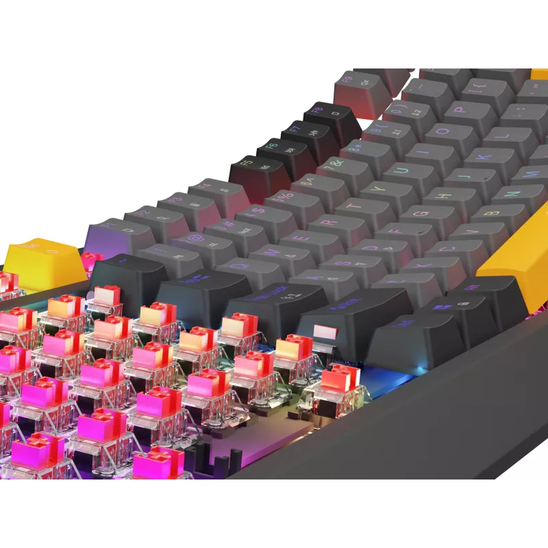 GENESIS Thor 230 TKL klaviatūra žaidimams USB + RF belaidis + Bluetooth QWERTY juoda, pilka, oranžinė