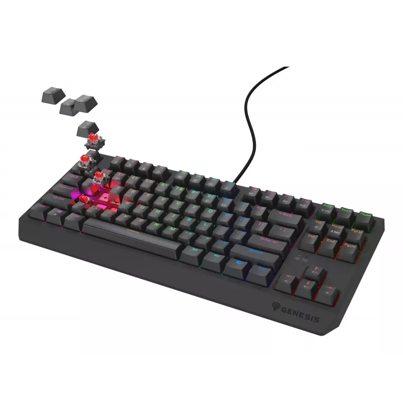 GENESIS Thor 230 TKL Lite klaviatūra, mechaninė, USB, QWERTY, juoda