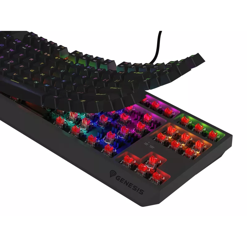GENESIS Thor 230 TKL Lite klaviatūra, mechaninė, USB, QWERTY, juoda